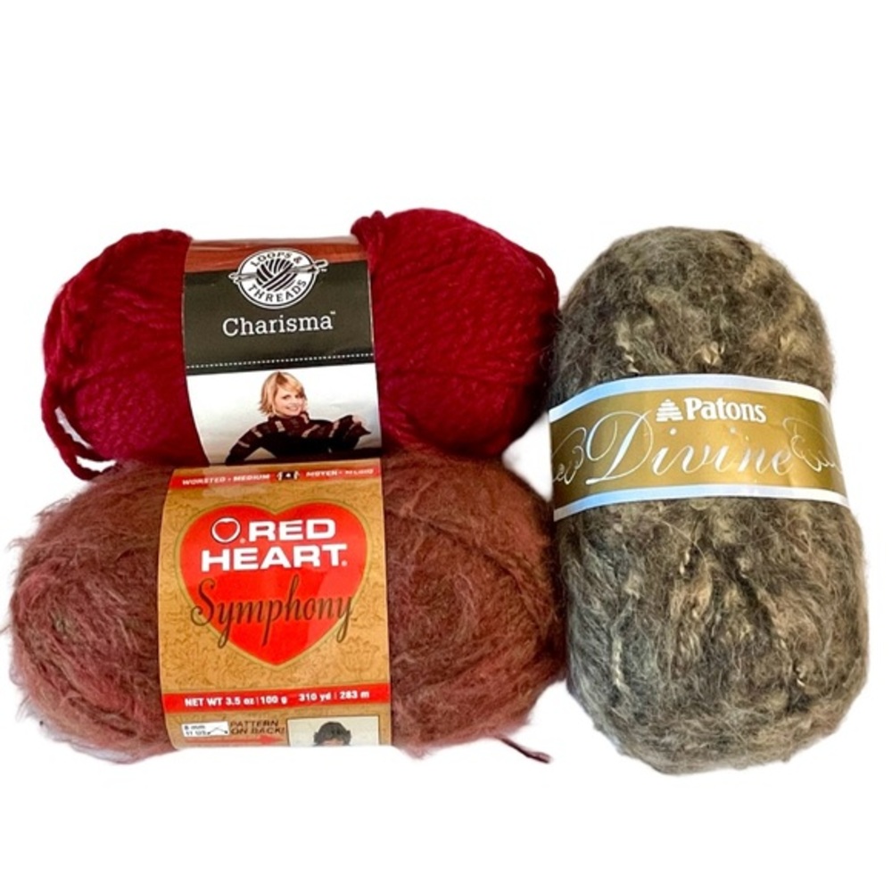 3 Full Skeins Bulky/ Medium Weight Yarn Afghan Scrap Projects Crafting